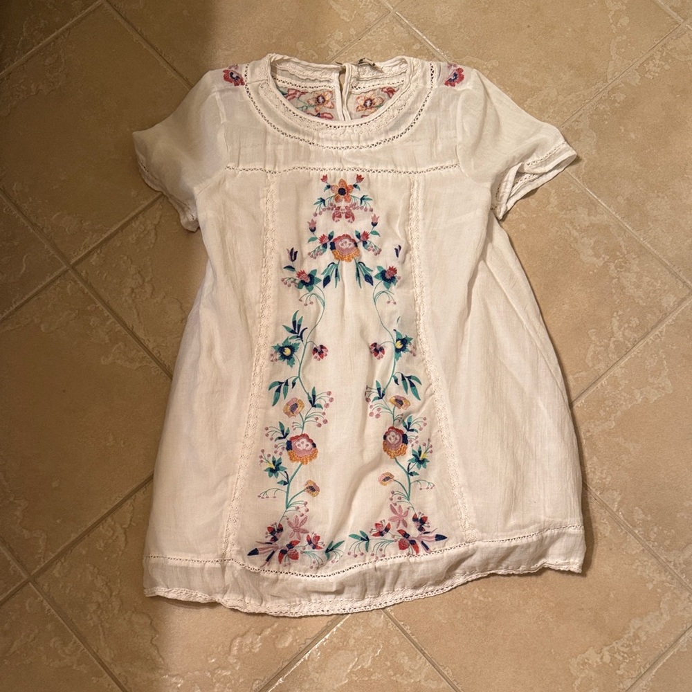 Floral embroidered dress - White